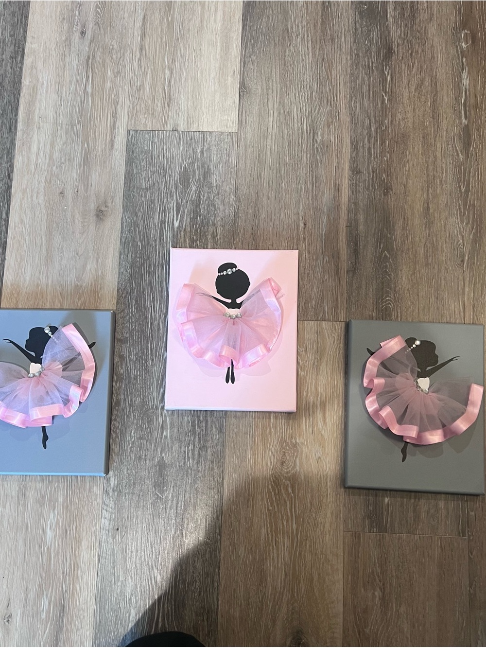 Pink Ballerina Wall Art for Kids - Pink Tutu Canvas